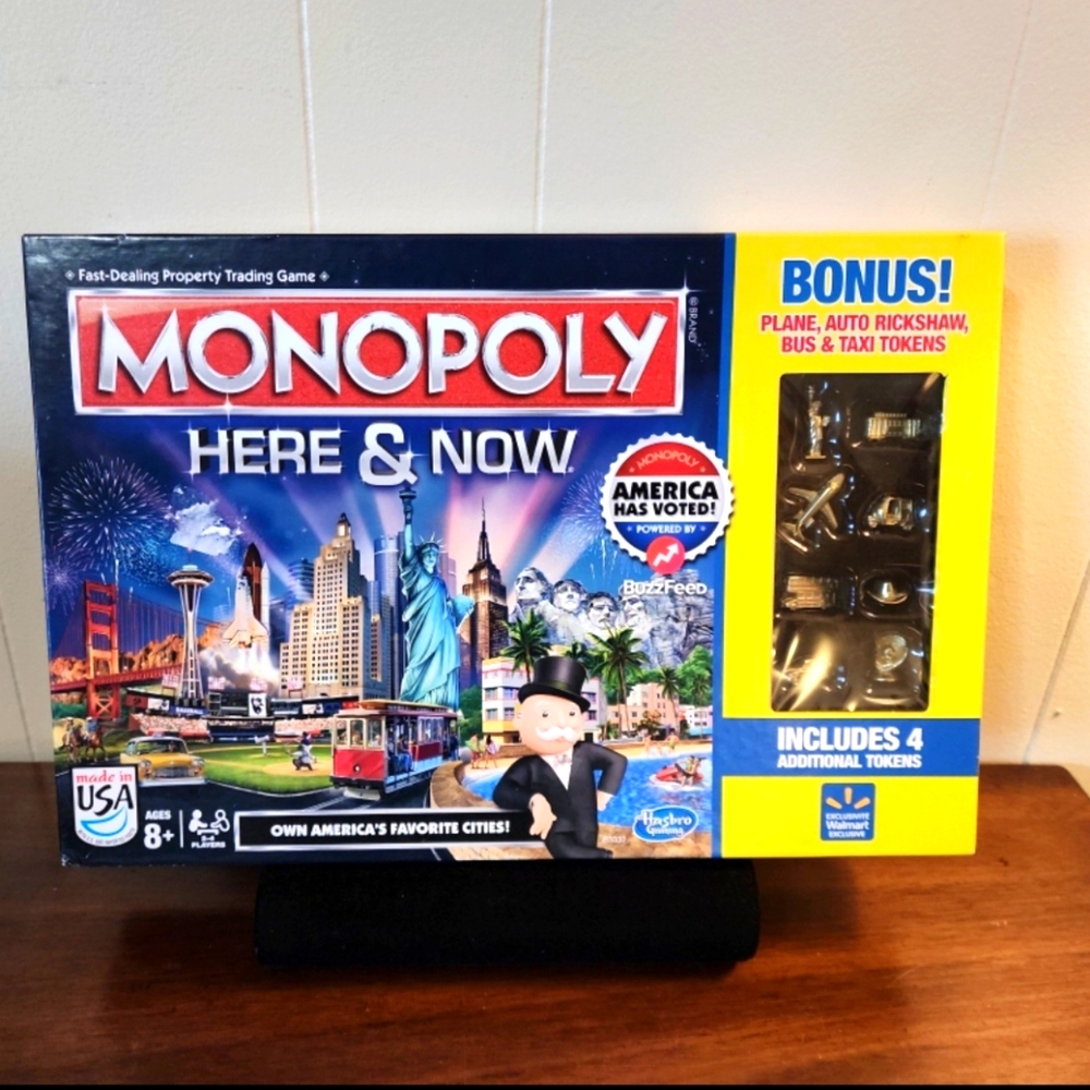 Board Game Monopoly Here and  Now World Edition.